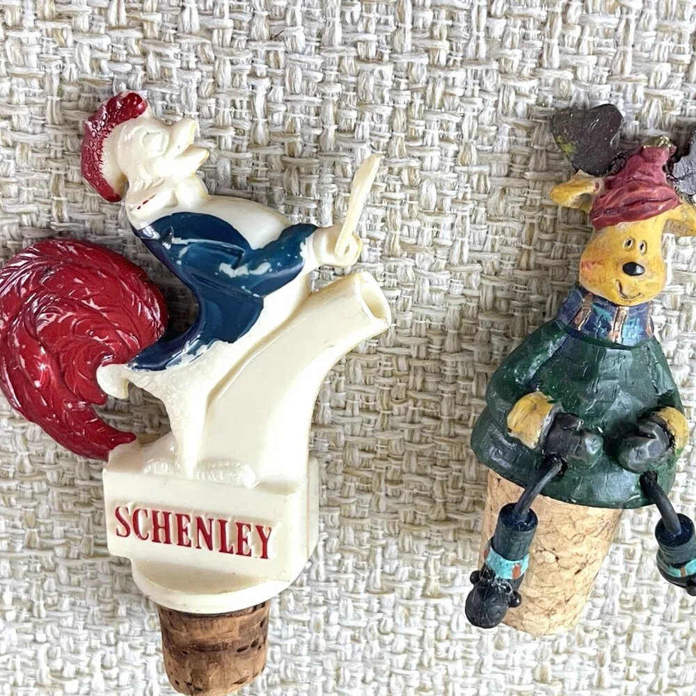 Vintage Wine Bottle Stopper lot of 2 Handmade bottle stoppers